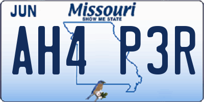 MO license plate AH4P3R