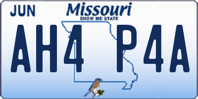 MO license plate AH4P4A