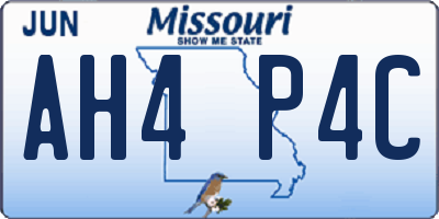 MO license plate AH4P4C