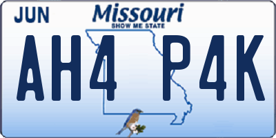 MO license plate AH4P4K