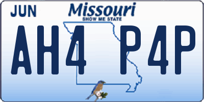 MO license plate AH4P4P