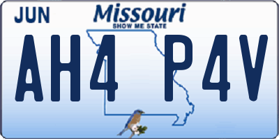 MO license plate AH4P4V