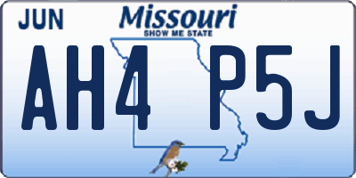 MO license plate AH4P5J