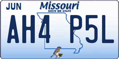 MO license plate AH4P5L