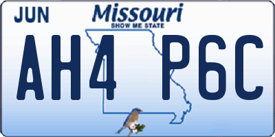 MO license plate AH4P6C