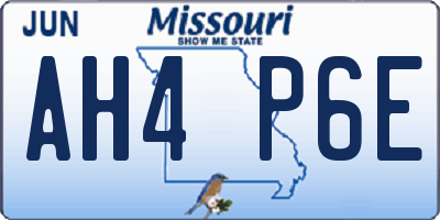 MO license plate AH4P6E