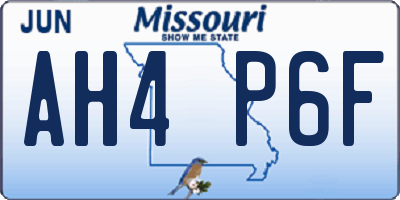 MO license plate AH4P6F