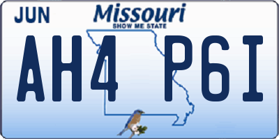 MO license plate AH4P6I