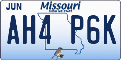 MO license plate AH4P6K