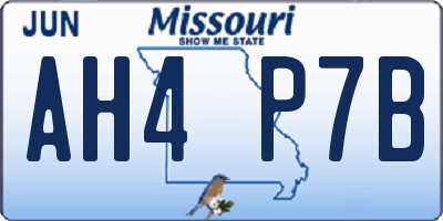 MO license plate AH4P7B