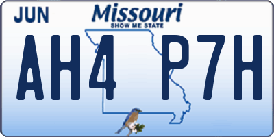 MO license plate AH4P7H