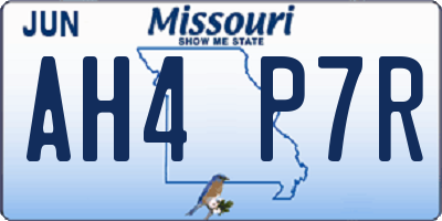 MO license plate AH4P7R