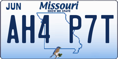 MO license plate AH4P7T
