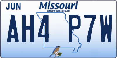MO license plate AH4P7W