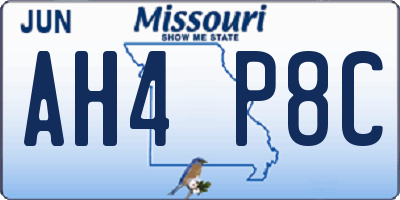 MO license plate AH4P8C