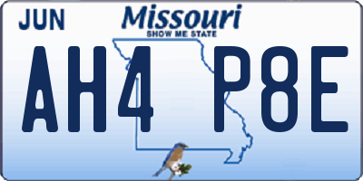 MO license plate AH4P8E