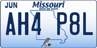 MO license plate AH4P8L