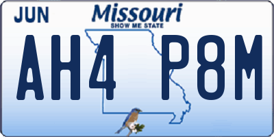 MO license plate AH4P8M
