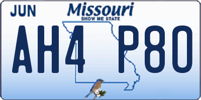 MO license plate AH4P8O