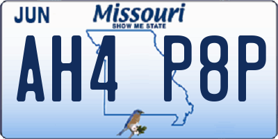 MO license plate AH4P8P