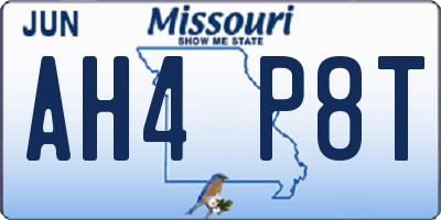 MO license plate AH4P8T