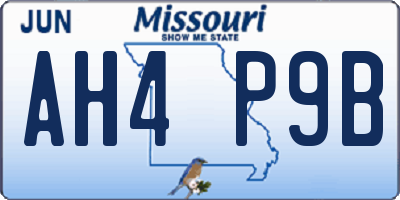 MO license plate AH4P9B