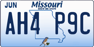 MO license plate AH4P9C