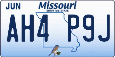 MO license plate AH4P9J