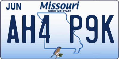 MO license plate AH4P9K