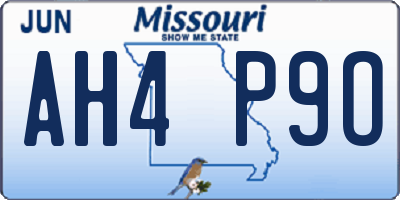 MO license plate AH4P9O