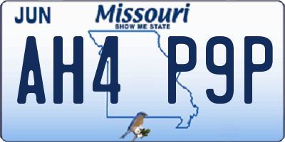 MO license plate AH4P9P