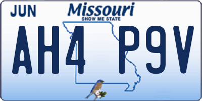 MO license plate AH4P9V