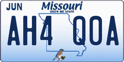 MO license plate AH4Q0A