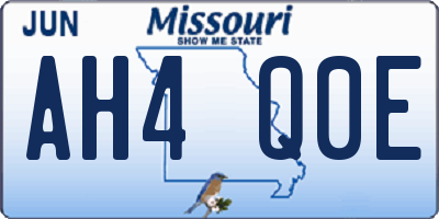 MO license plate AH4Q0E