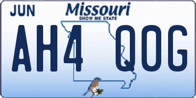 MO license plate AH4Q0G
