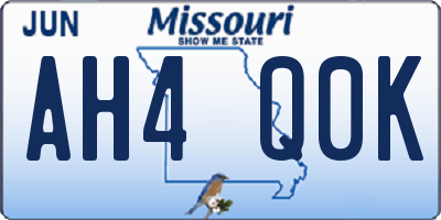 MO license plate AH4Q0K
