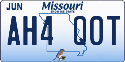 MO license plate AH4Q0T
