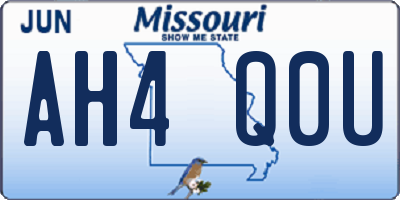 MO license plate AH4Q0U