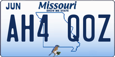 MO license plate AH4Q0Z