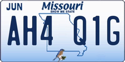 MO license plate AH4Q1G