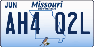 MO license plate AH4Q2L