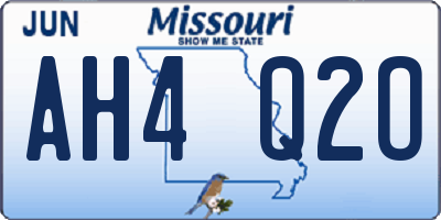 MO license plate AH4Q2O