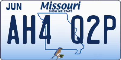 MO license plate AH4Q2P