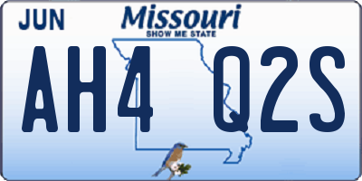 MO license plate AH4Q2S