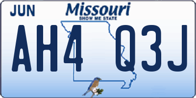 MO license plate AH4Q3J
