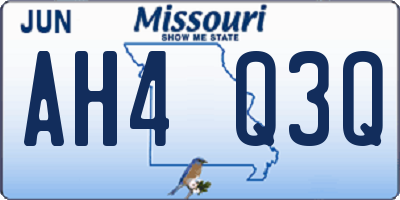 MO license plate AH4Q3Q