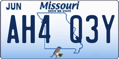 MO license plate AH4Q3Y