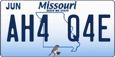 MO license plate AH4Q4E