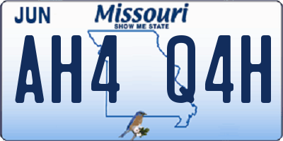 MO license plate AH4Q4H