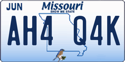 MO license plate AH4Q4K
